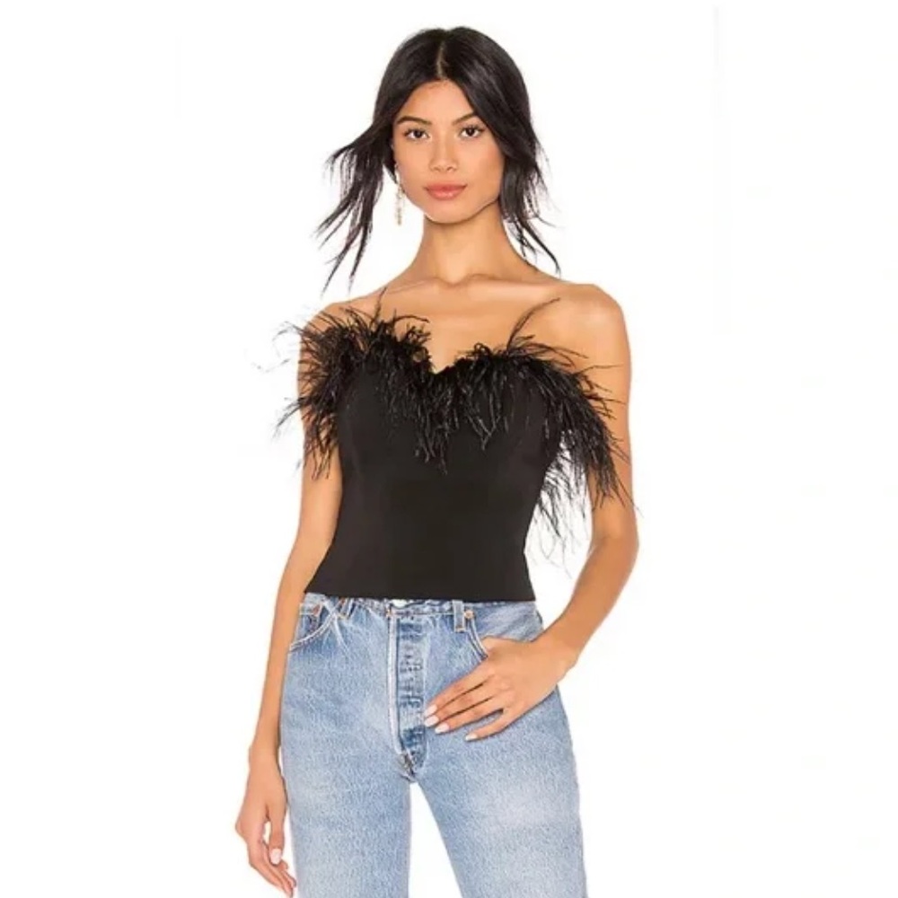 LPA Black Aida Feather Top